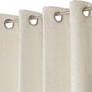 SOLD! Package of 2 Room Darkening Curtains 52" x 63" Ivory - Jacquard fabric